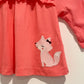 Pink Ruffle Fox Top / 0-3m