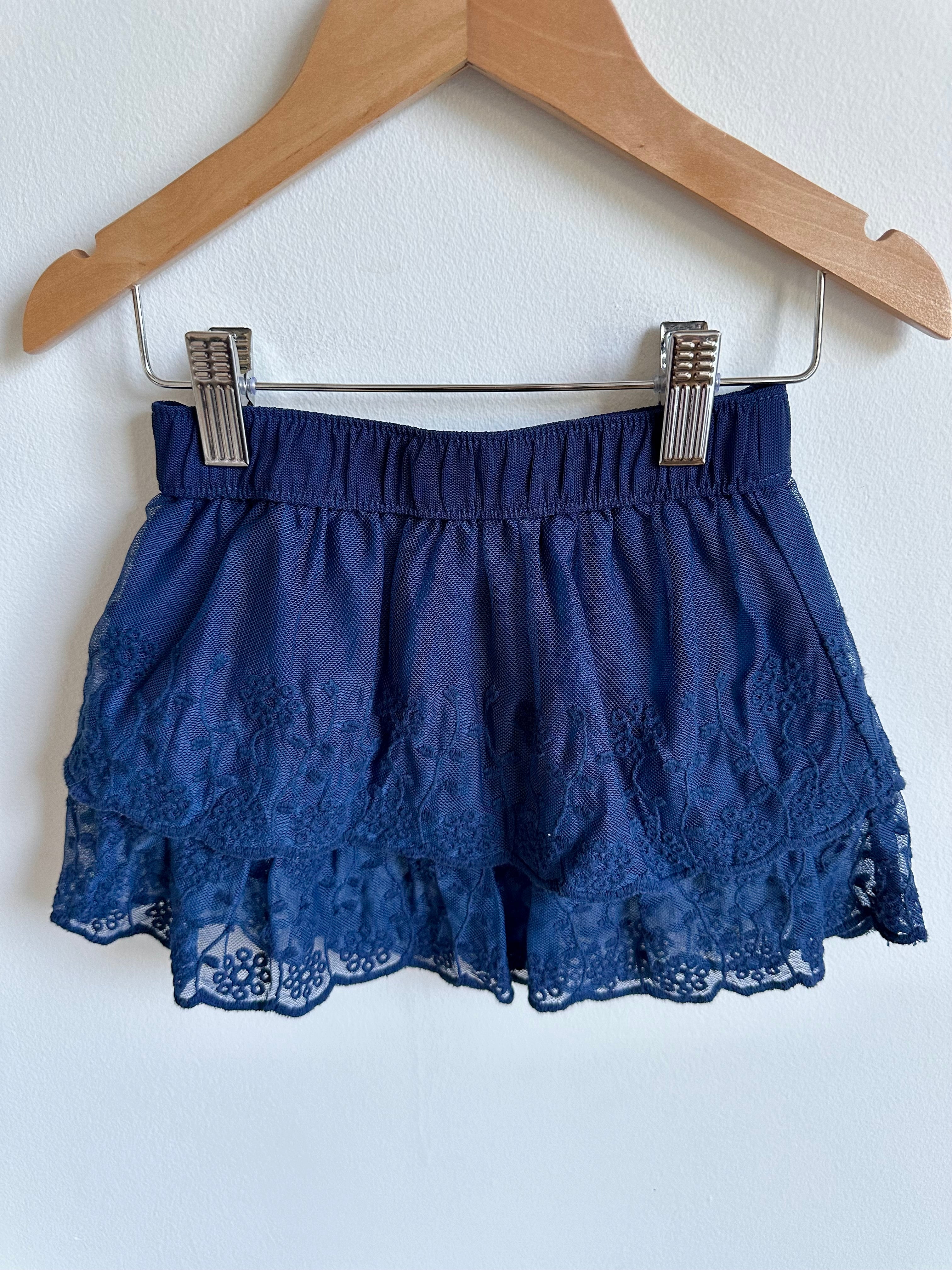 Blue lace skirt hotsell