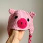 Handmade Pig Hat / 3-6m?