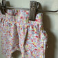 Pink Floral Leggings with Ruffles / 0-3m