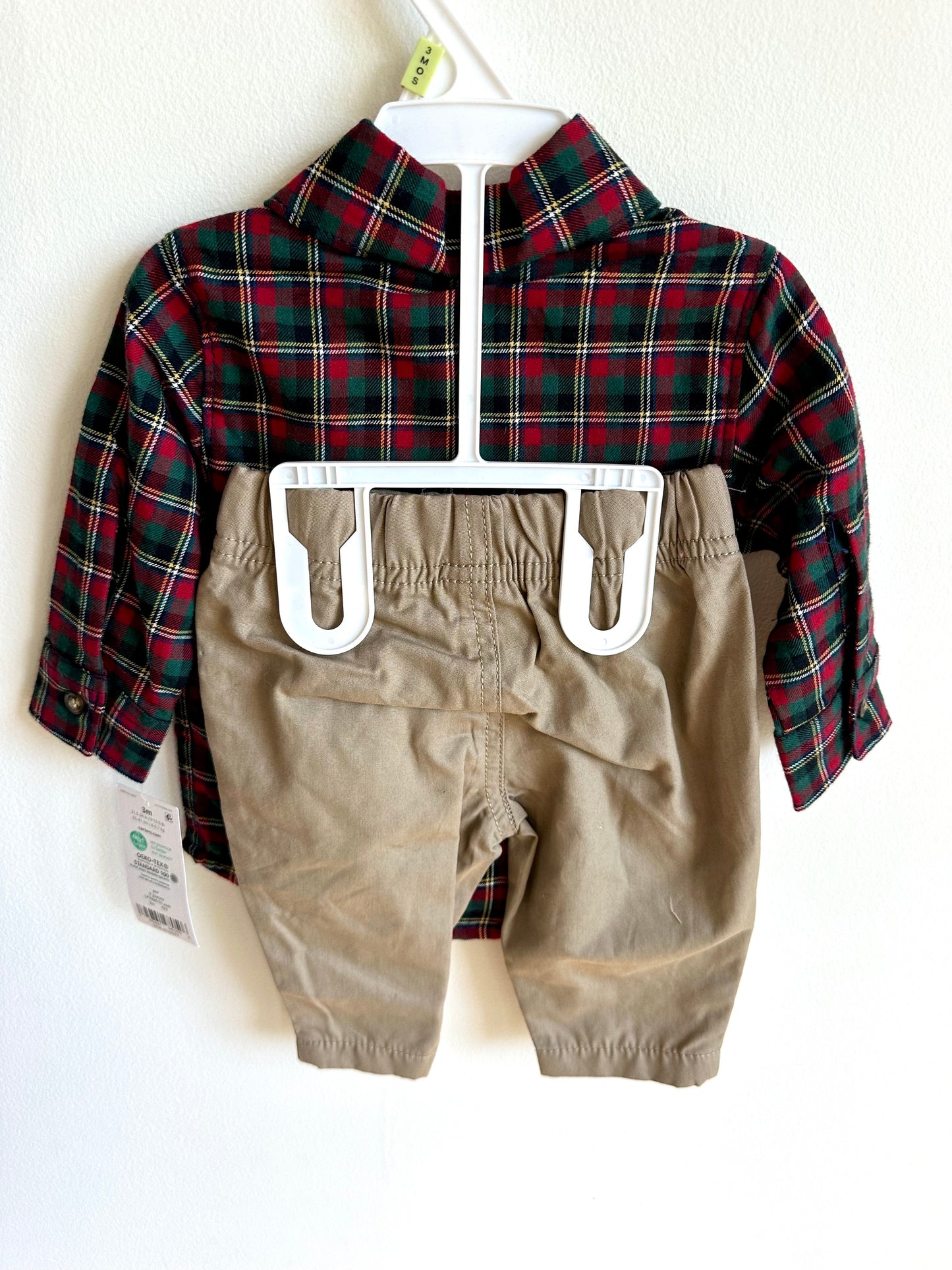 Plaid Dress Shirt + Pants Set (With Tags) / 3m