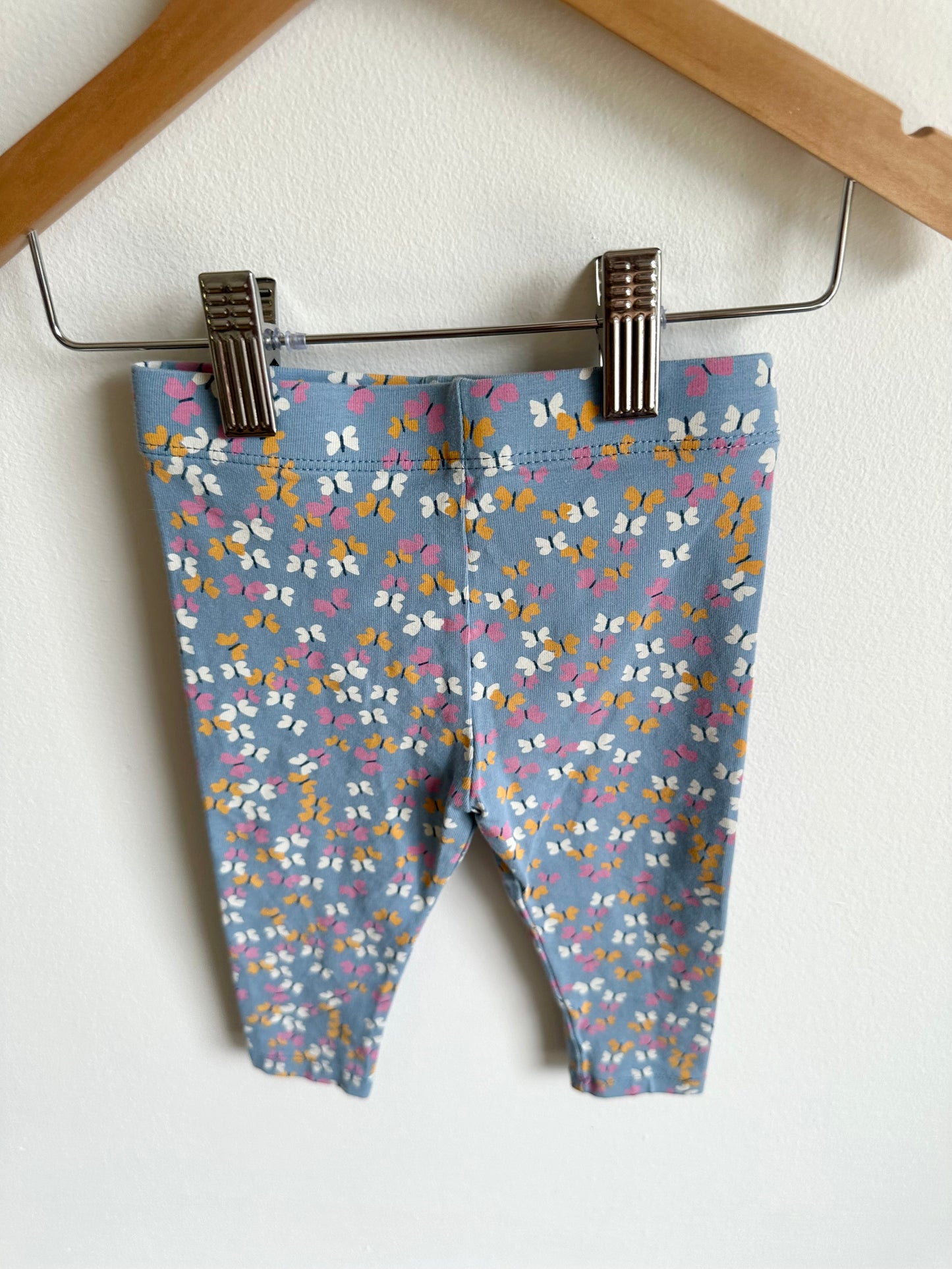 Blue Butterfly Leggings / 6-12m