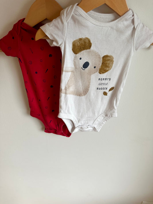 Two Bodysuit Set - Koala and Red Sports / 3-6m