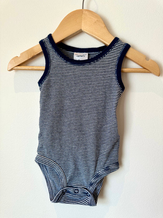 Blue & White Striped Bodysuit / 3m