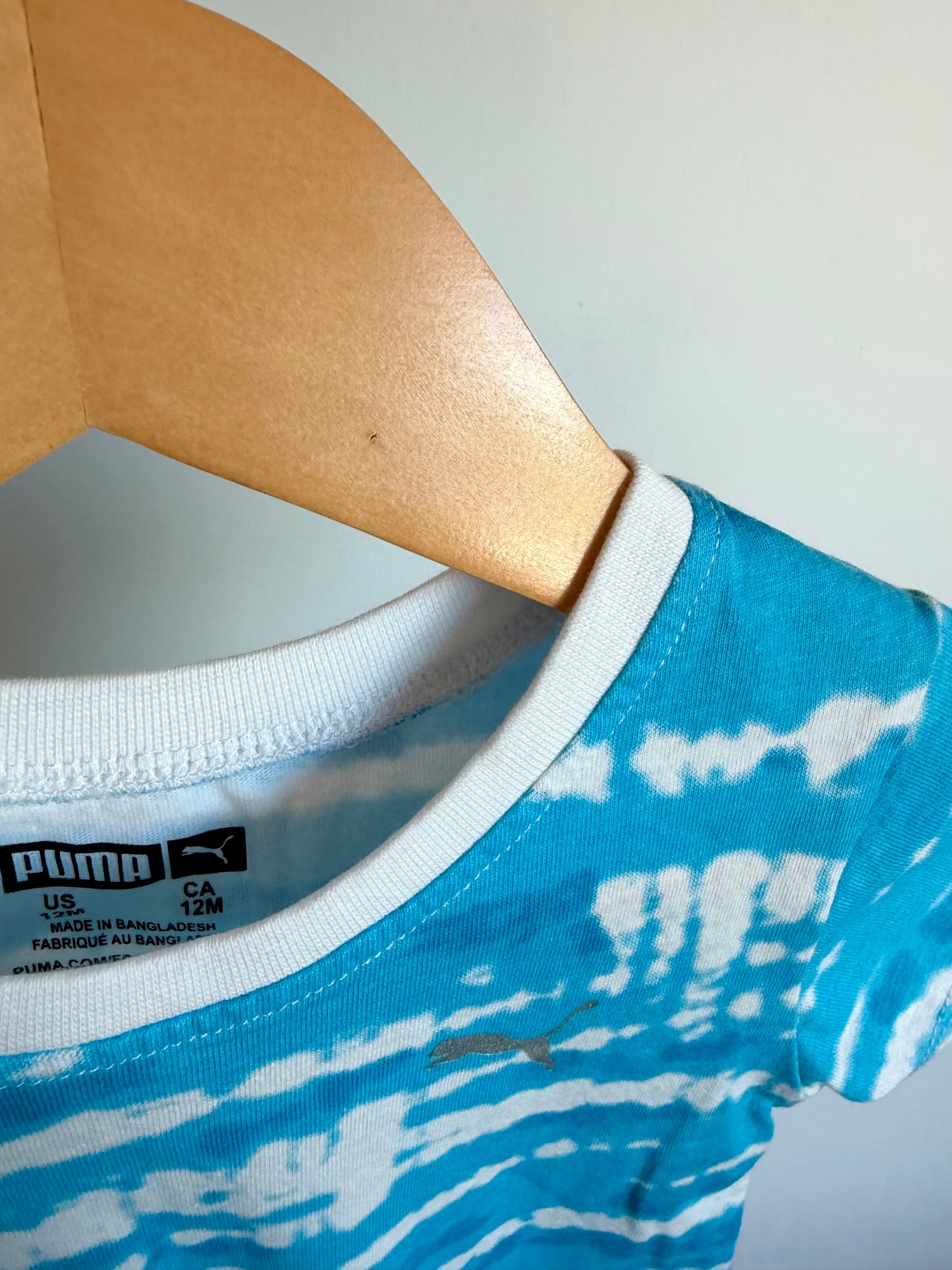 Blue + White Puma Romper / 12m