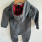 Grey Hooded Zip Jumpsuit / 6m