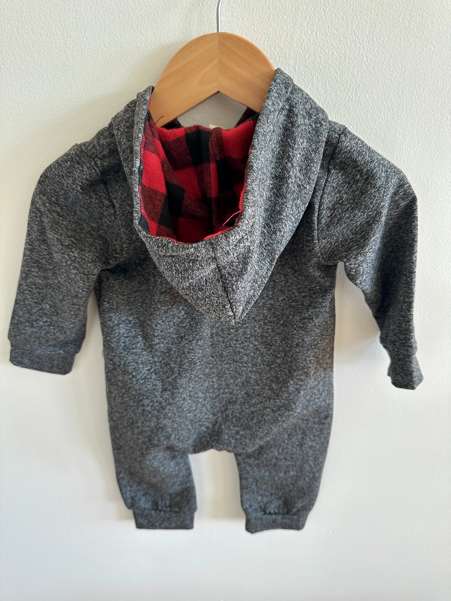 Grey Hooded Zip Jumpsuit / 6m