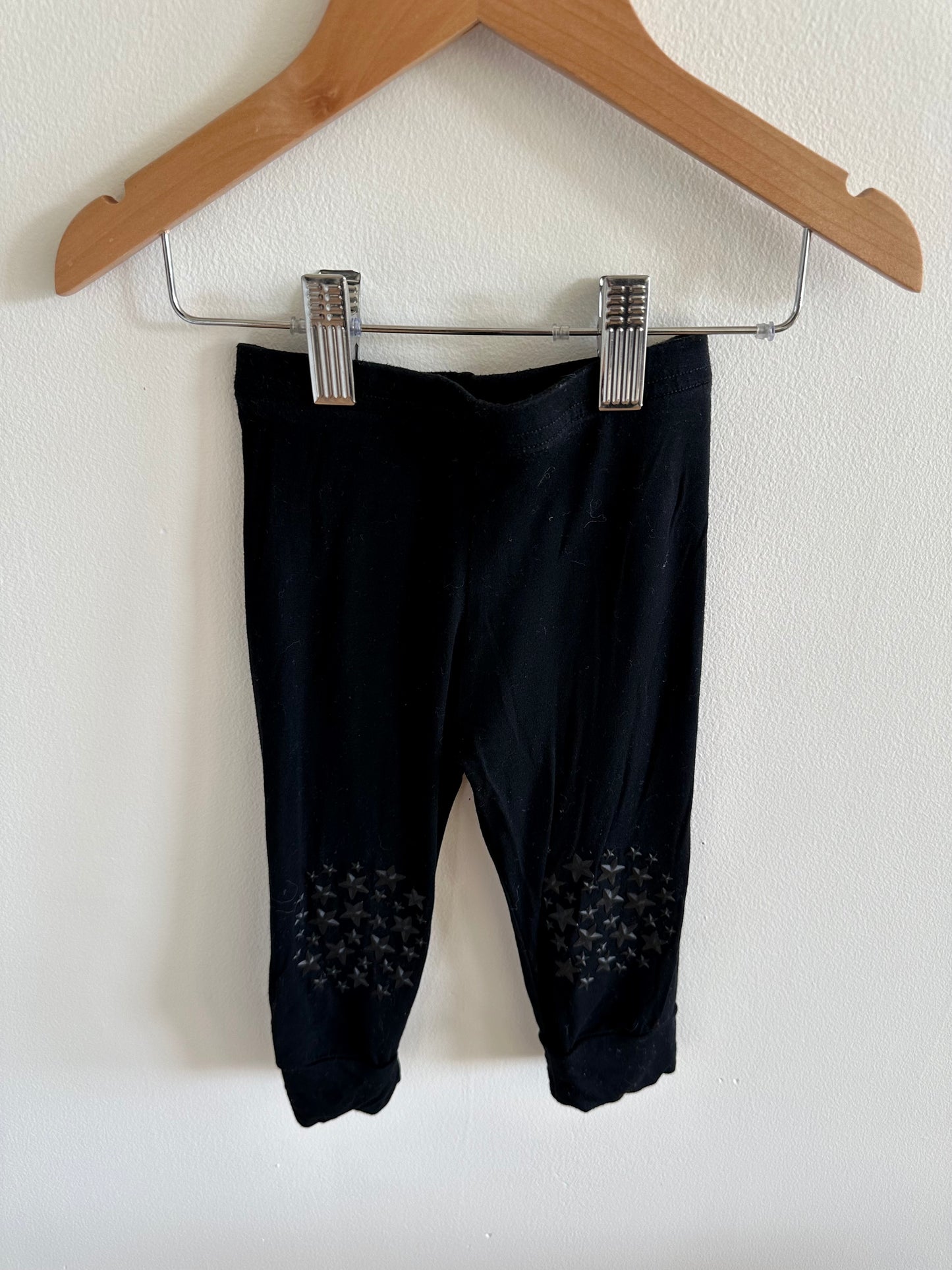 Bamboo Black Star Crawling Leggings / 6-12m