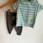 Striped Dino Tee + Grey Pants Set / 3-6m