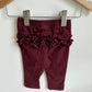 Maroon Leggings with Ruffle / 3-6m