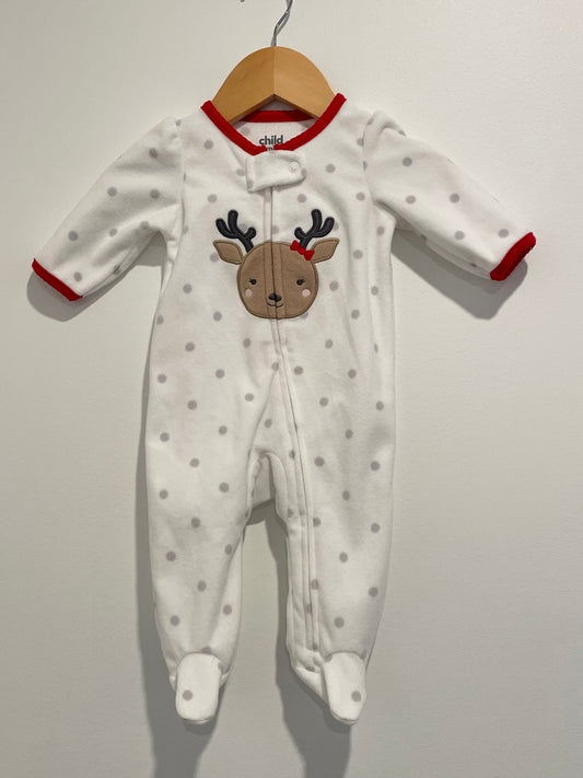 Reindeer Fleece Sleeper / 0-3m