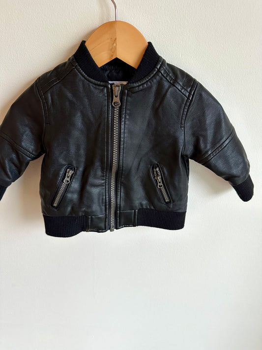 Faux Leather Jacket / 3-6m