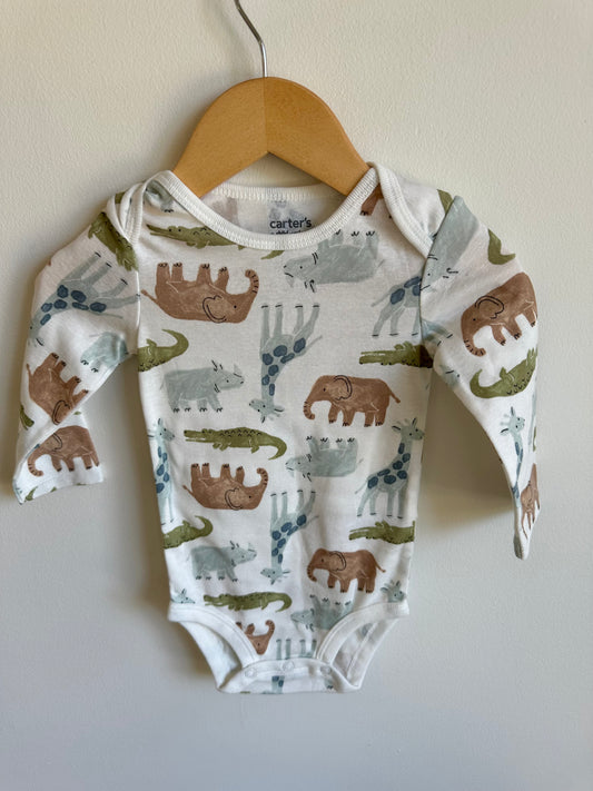 Safari Animal Long Sleeve Bodysuit / 6-9m