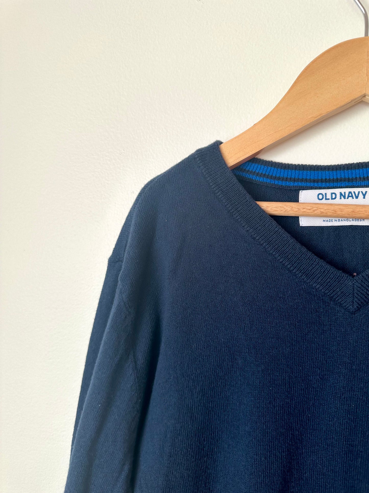 Blue Knit V-Neck Sweater / 10-12 years