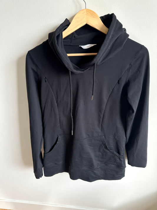 Black Nursing Hoodie with Side Zippers / L