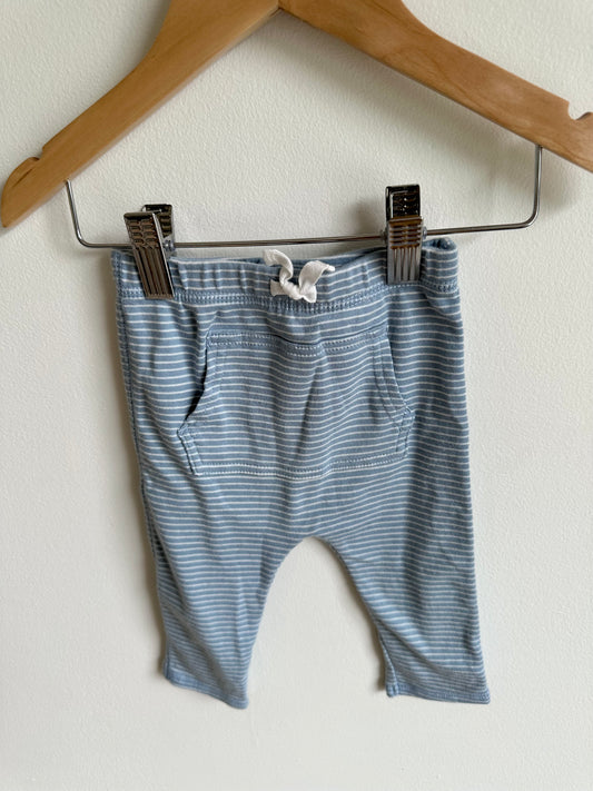 Blue Striped Pants with Large Pocket / 6m