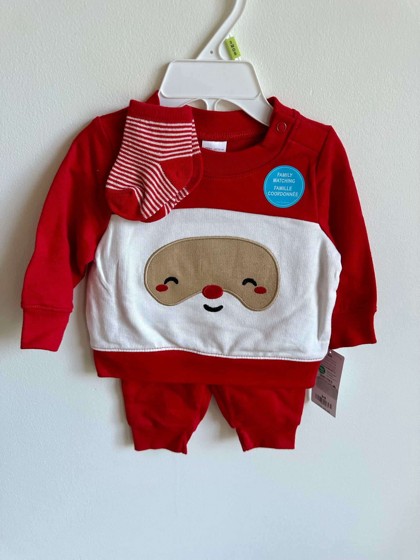 Santa Sweater, Pants + Socks Set (With Tags) / 3m