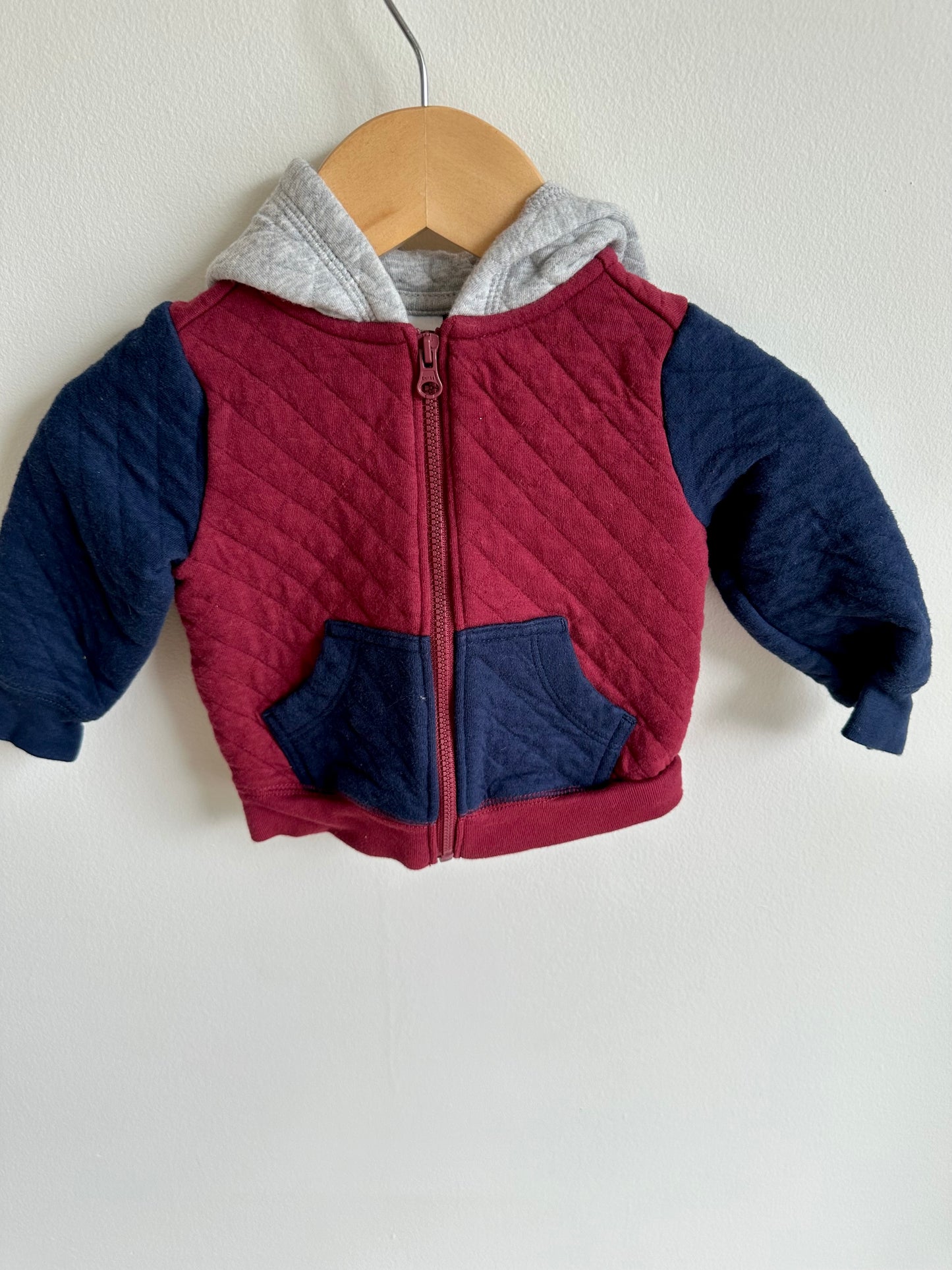 Quilted Colored Block Hoodie / 3-6m