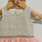 Gold + Pink Tulle Dress Bodysuit + Headband / 3-6m