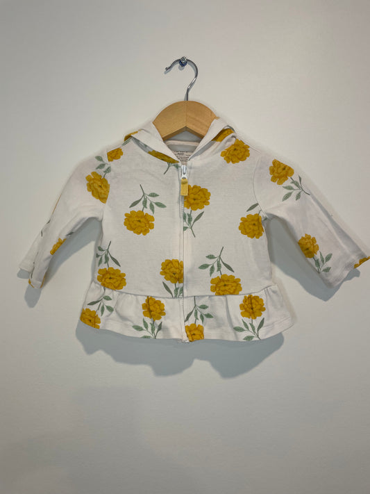 Yellow Flower Hoodie + Pants/ 6m