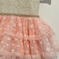 Gold + Pink Tulle Dress Bodysuit + Headband / 3-6m