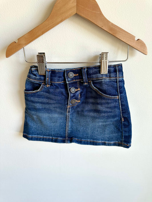 Denim Skirt with Adjustable Waist / 2T