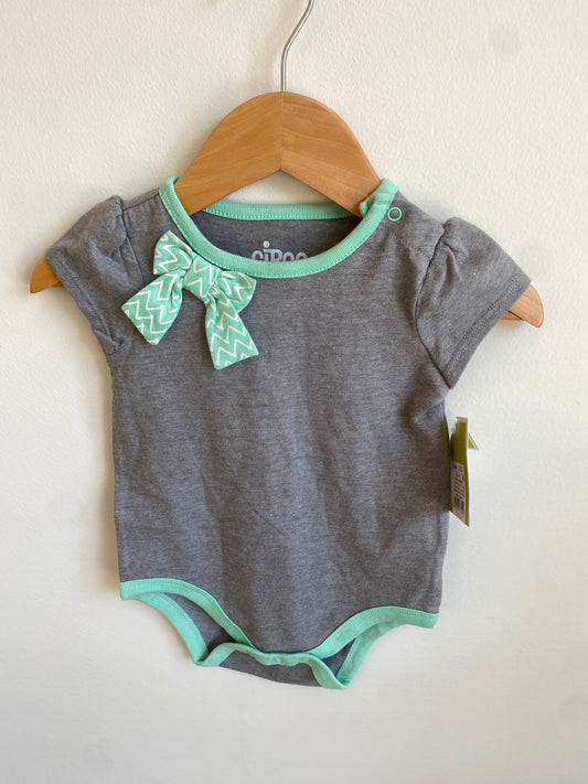 Grey Bodysuit with Bow / 3-6m