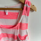 Pink Striped Lace Pocket Tank / Small