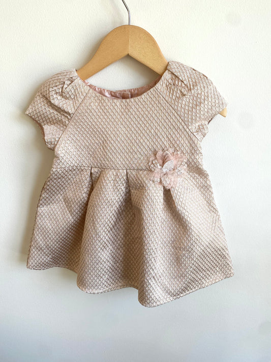 Tan Shimmering Formal Dress / 12-18m