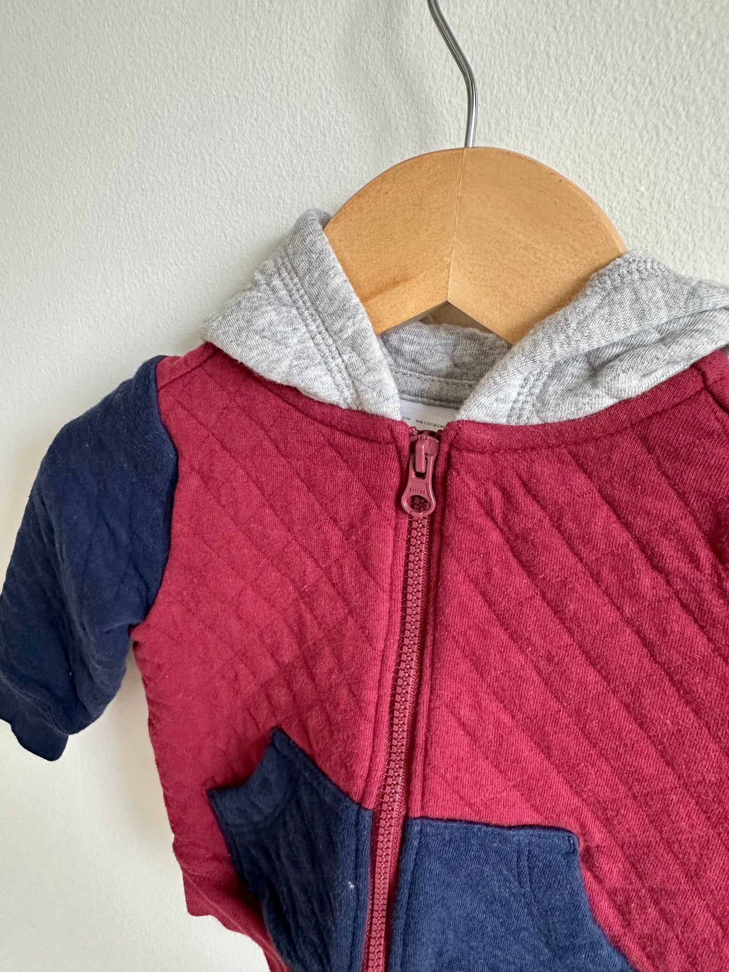 Quilted Colored Block Hoodie / 3-6m