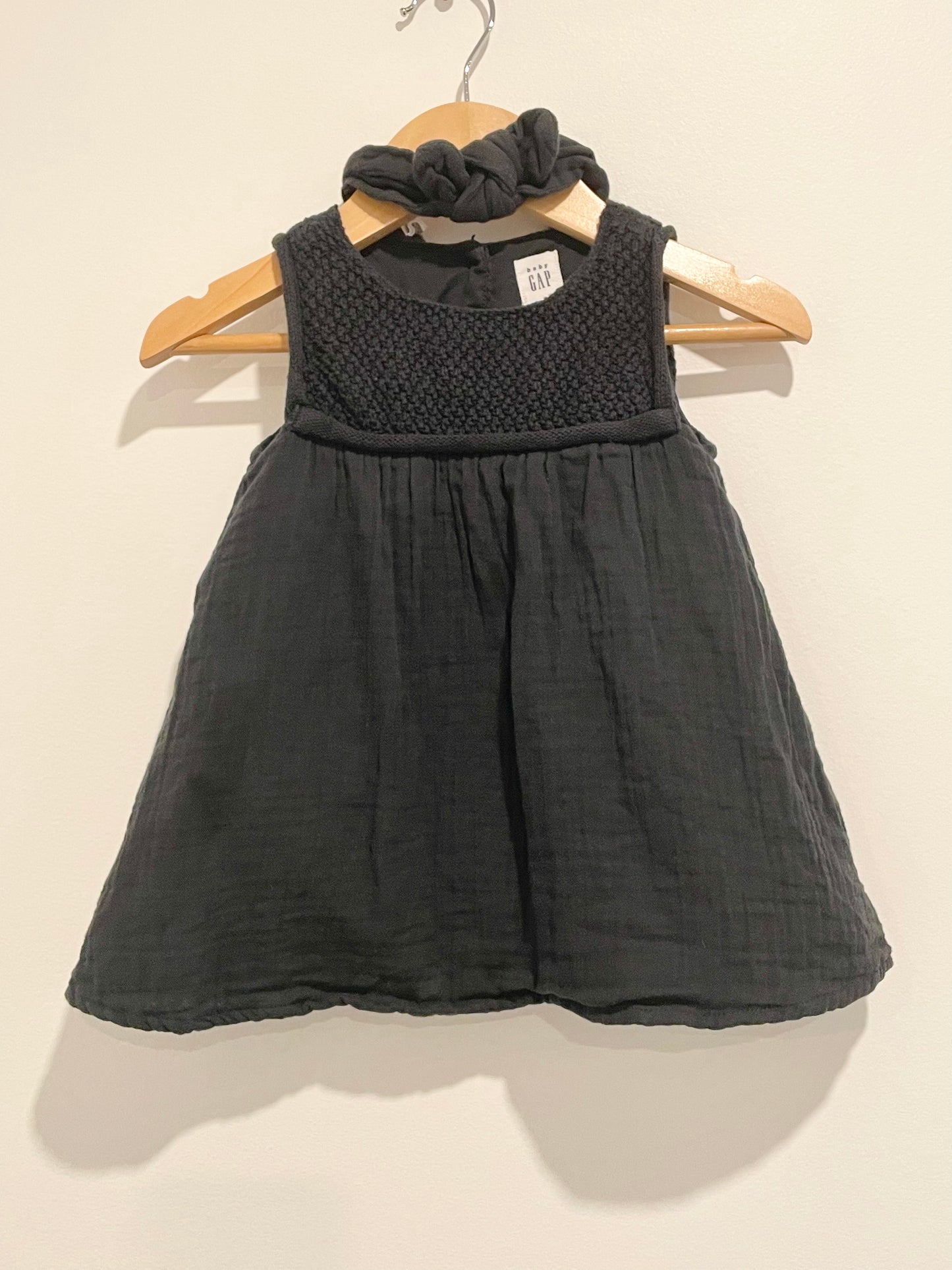 Black Baby Gap Dress, Headband and Bloomers Set / 6-12m