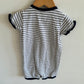 H&M White + Navy Striped Button Up Romper / 12-18m