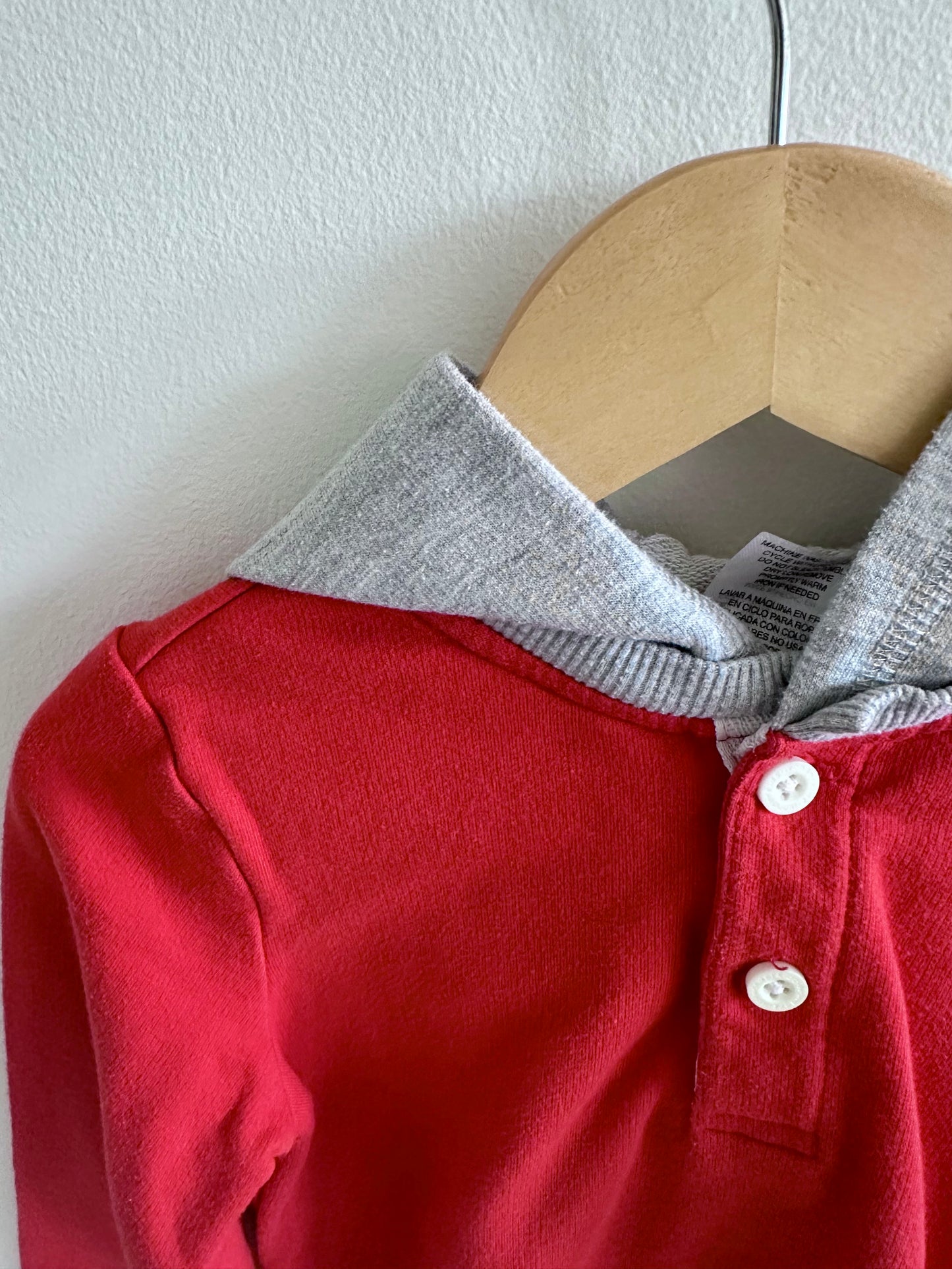 Red + Grey Hoodie / 4T