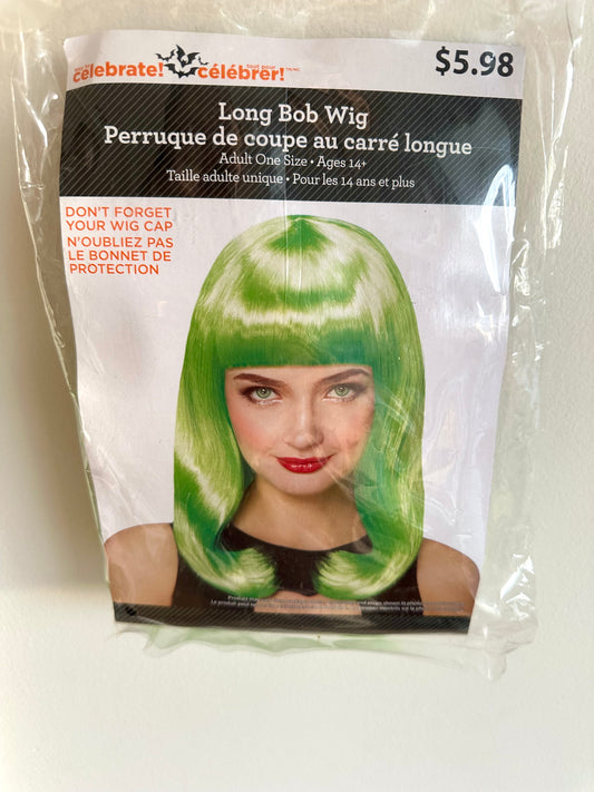 Long Green Bob Wig / Adult Sized (14+)