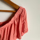 Rayon Coral Ruffle Top / Small