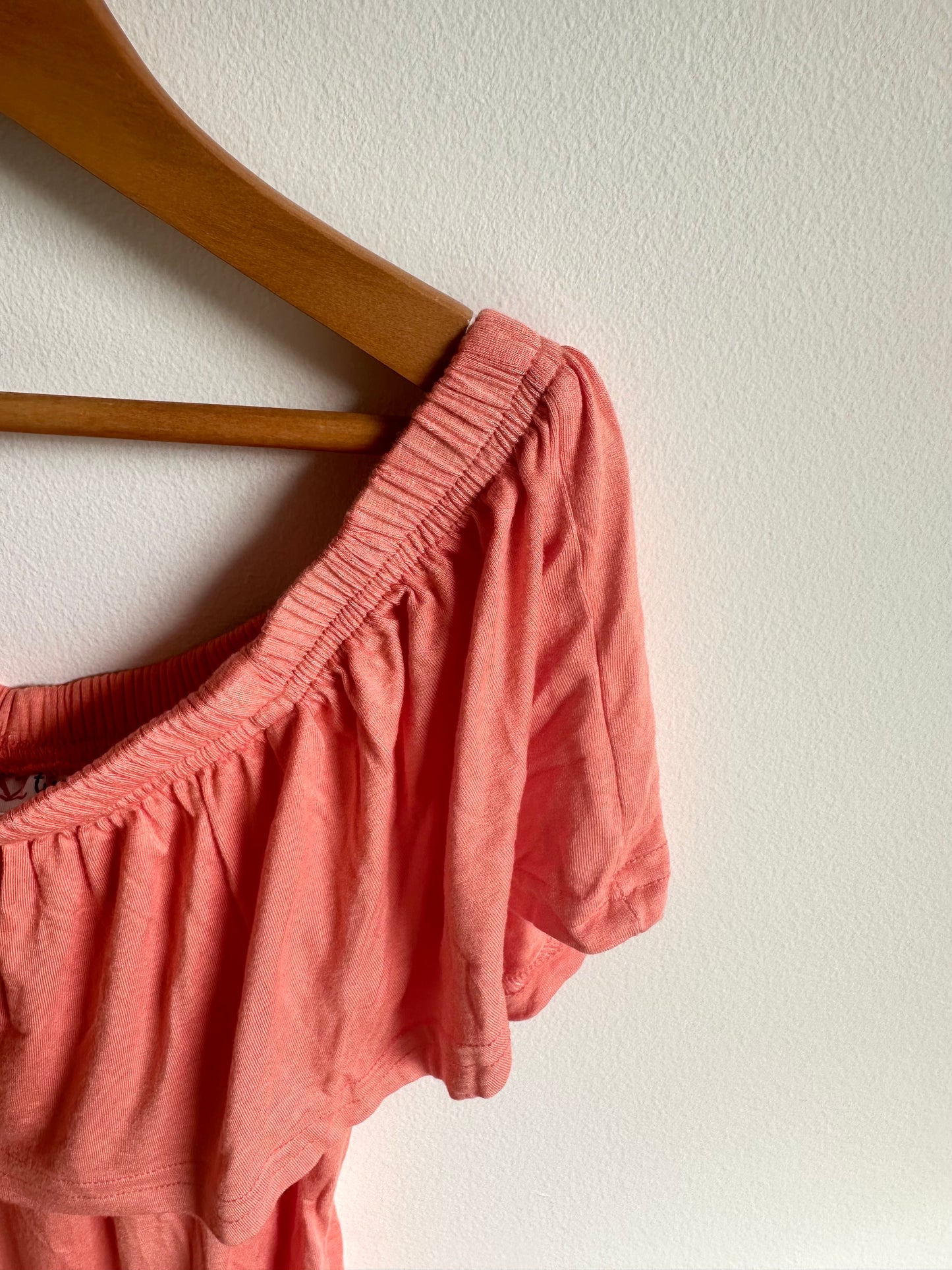 Rayon Coral Ruffle Top / Small