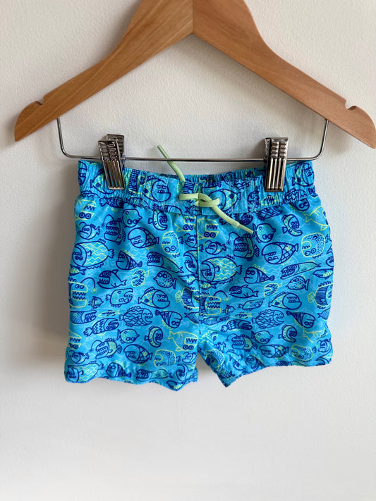 Fish Blue Swim Shorts / 12-18m