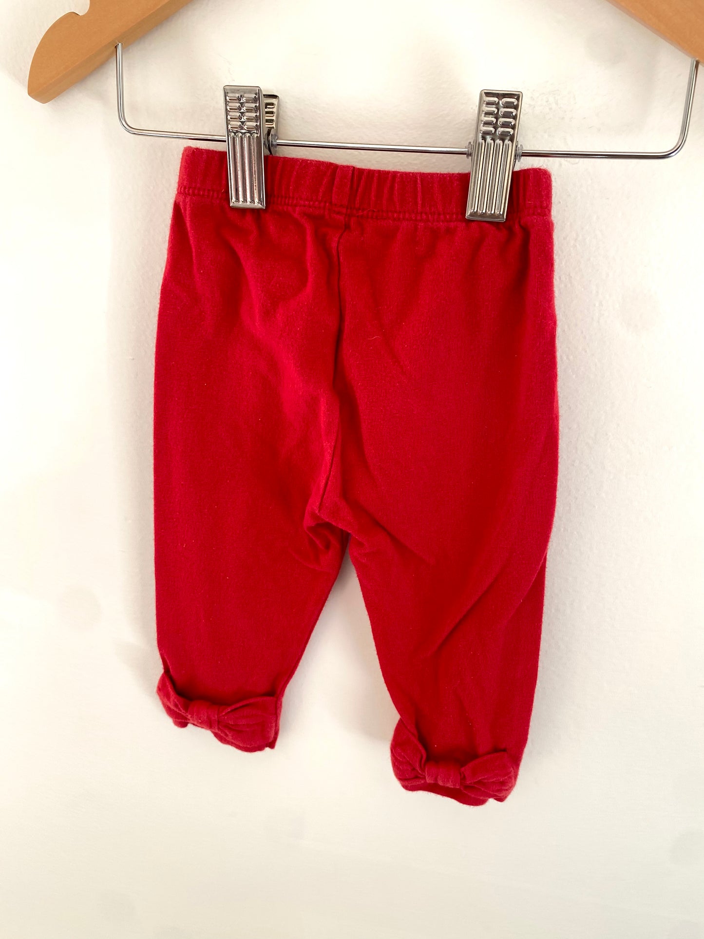 Red Bow Heel Pants / 3-6m