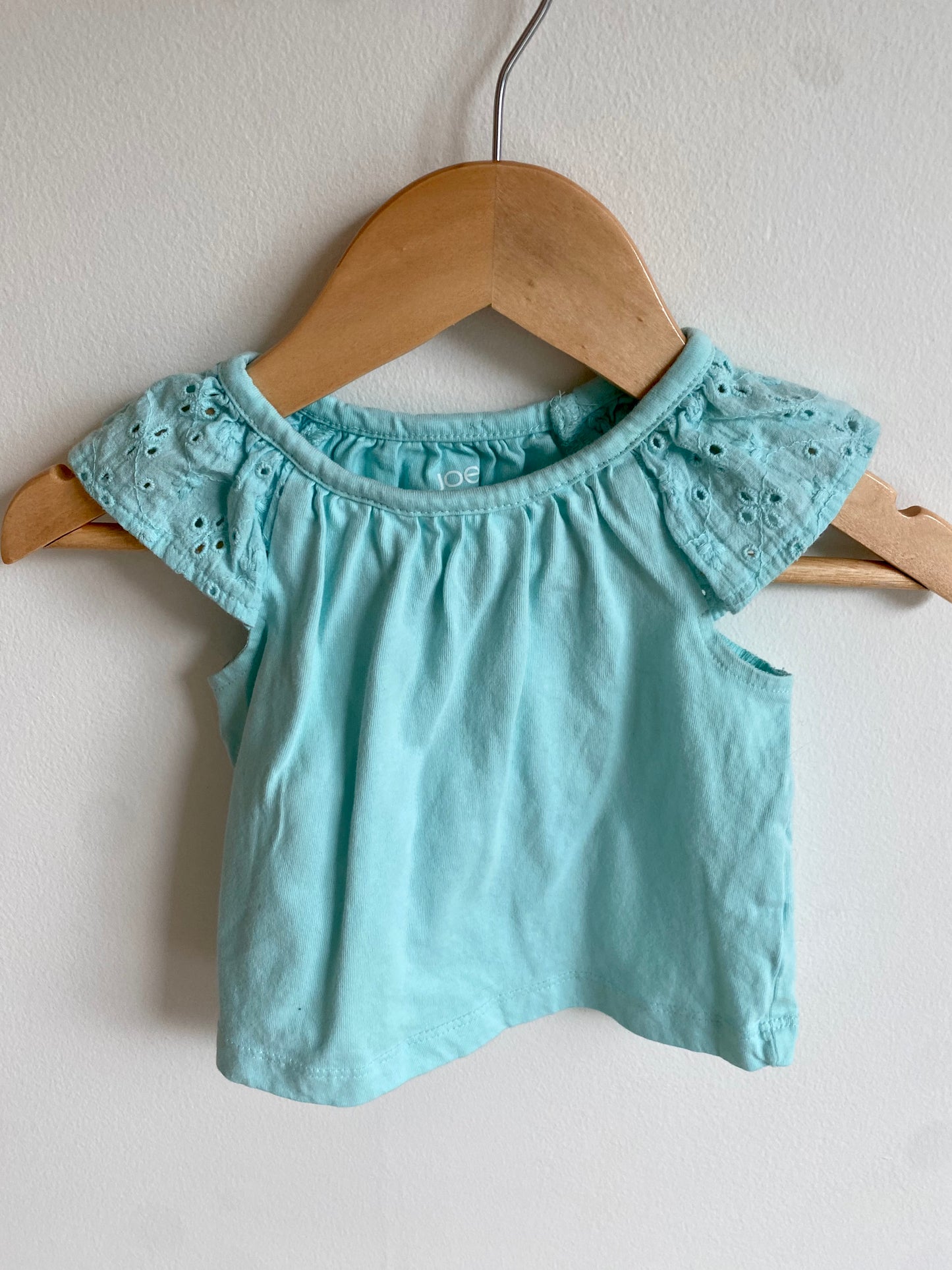 Blue Eyelet Top / 3-6m