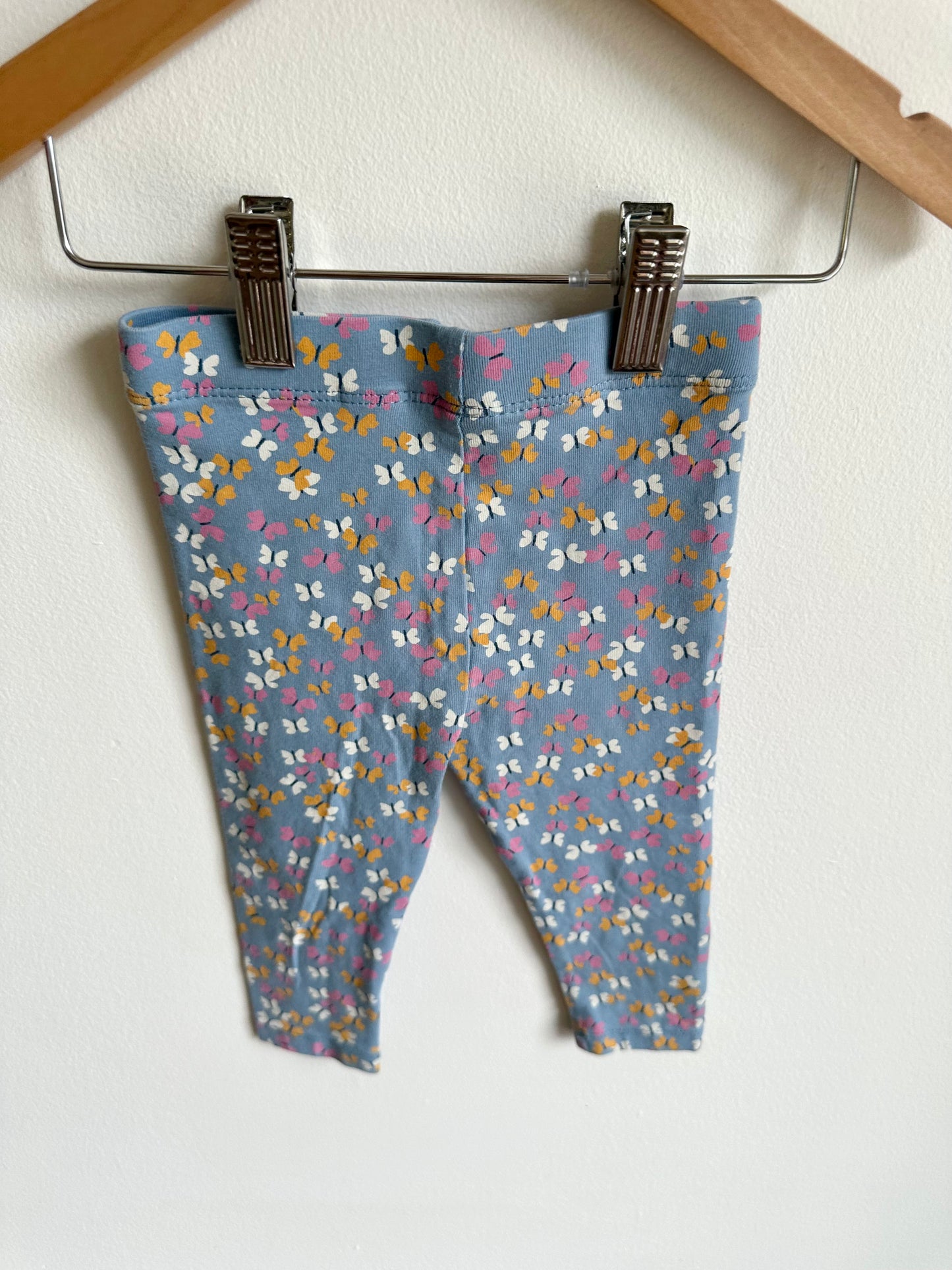 Blue Butterfly Leggings / 6-12m