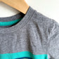 Grey T-Shirt with Blue Stripes / 5T