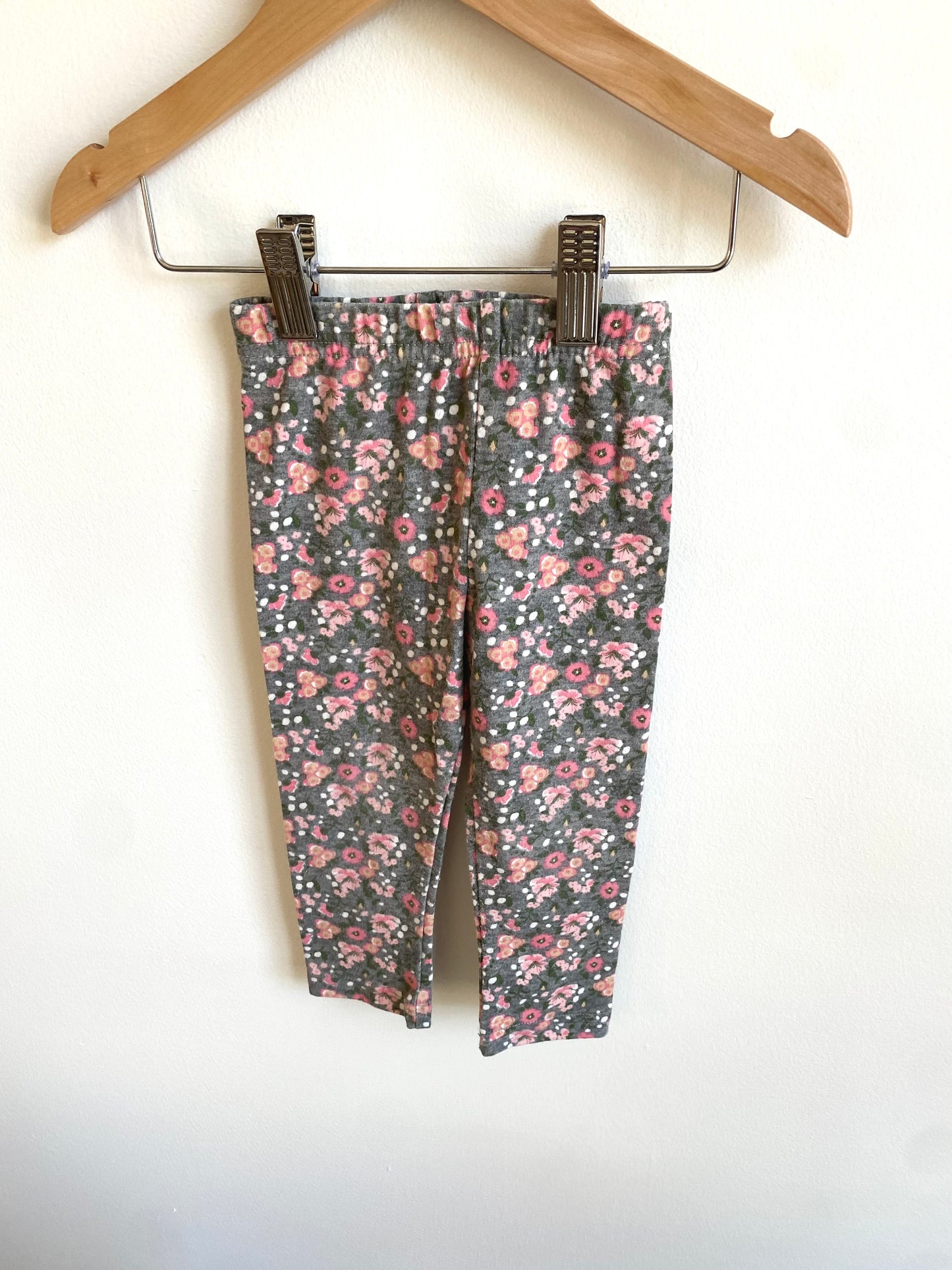 Pink Floral Print Pants / 18m