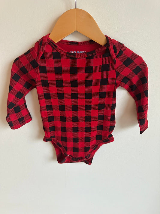 Red + Black Checkered Bodysuit / 6-12m