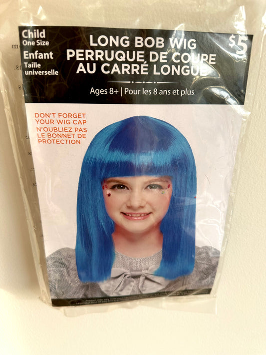 Long Blue Bob Wig / 8+ years