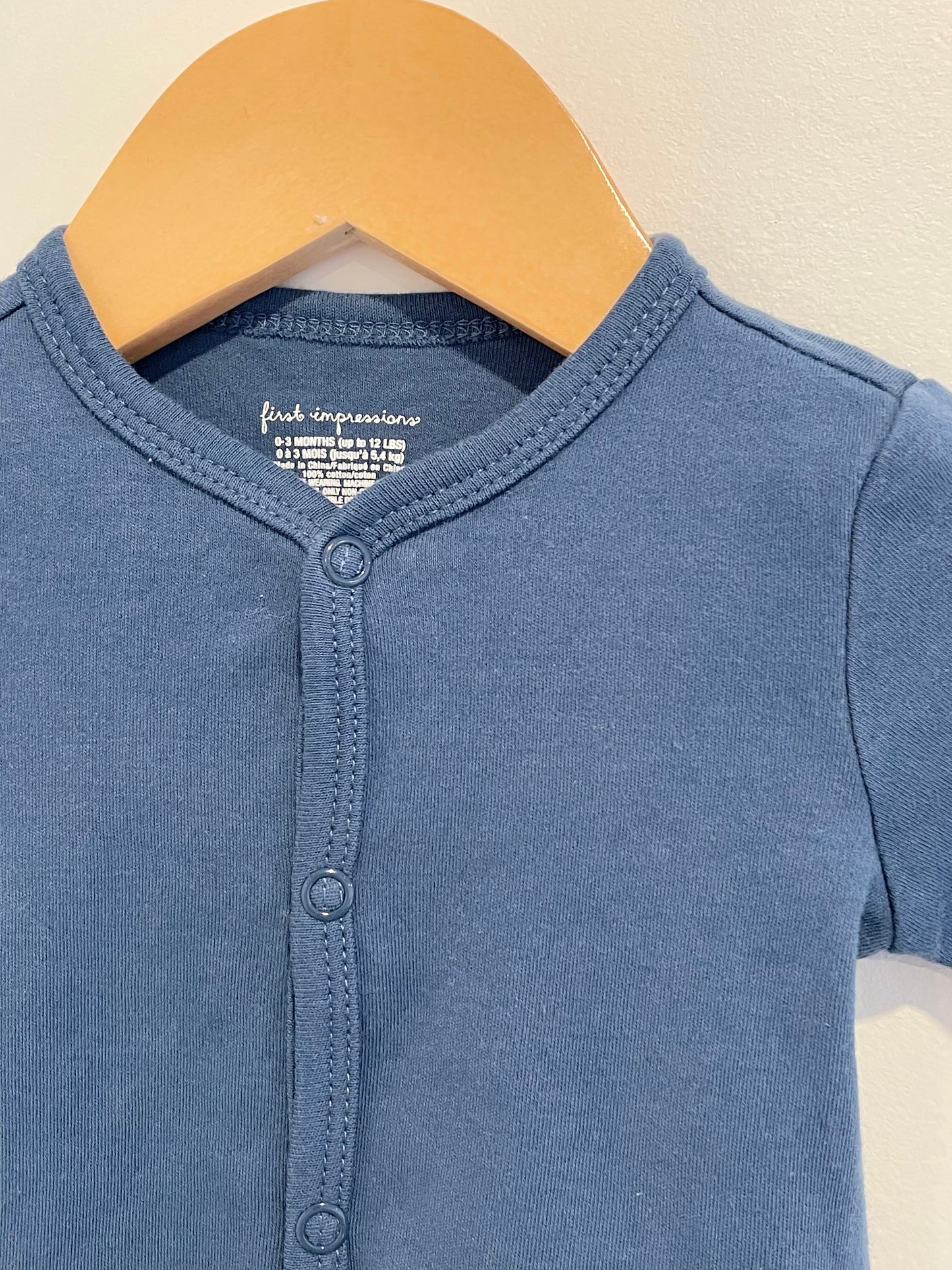 Blue Button Up Long Sleeve / 0-3m