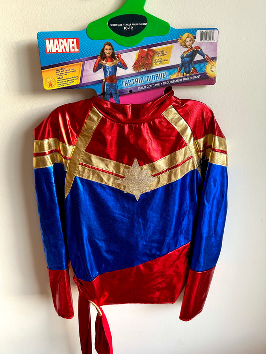 Captain Marvel Costume (Tags On) / 10-12 years