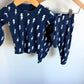 100% Cotton Navy Lightening PJ Set / 6-9m