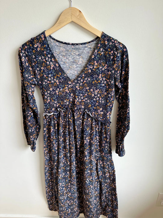 Long Floral Maternity Dress / Small