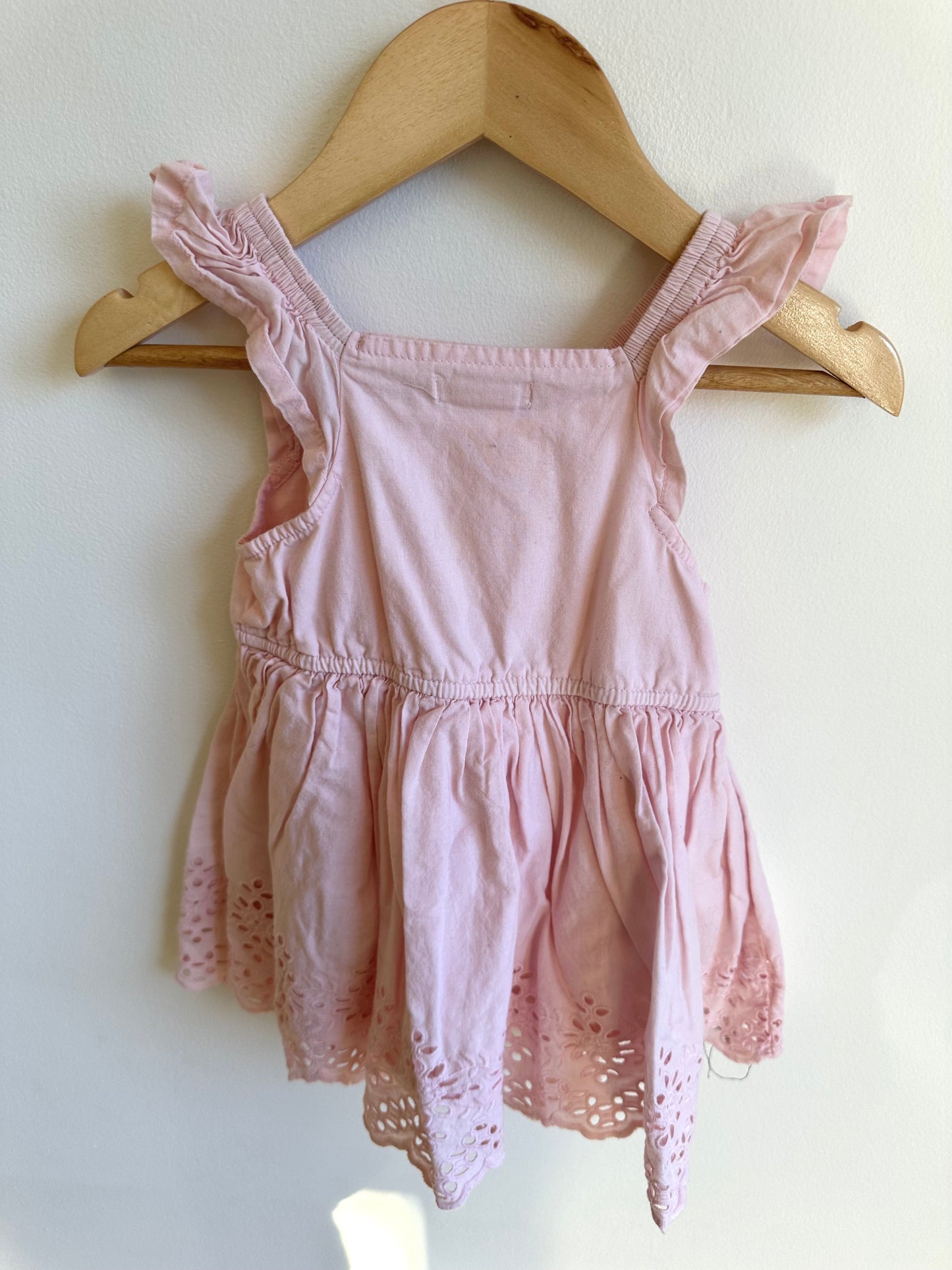 Pink Eyelet Dress / 12-18m