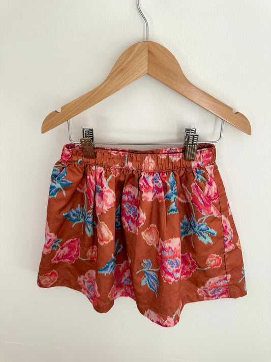 Gymboree Orange Floral Skirt / 5-6 years